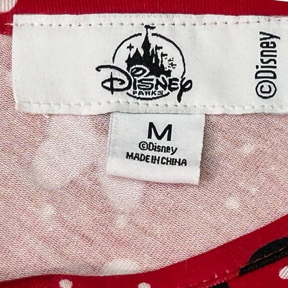 NWOT Disney Parks Minnie Mouse Red Polka Dot Tie Front - Shirt Medium - Picture 4 of 7